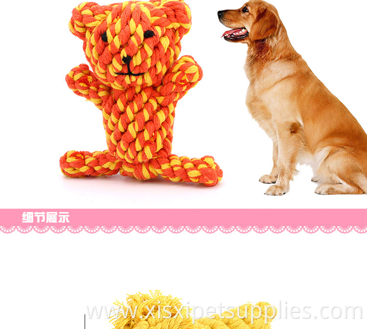 animal shape cotton rope dog chew cleaning teeth toy for pet